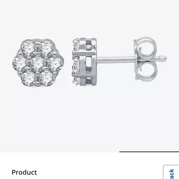 Genuine Custer Diamond earrings set in 10K white gold - Picture 13 of 13